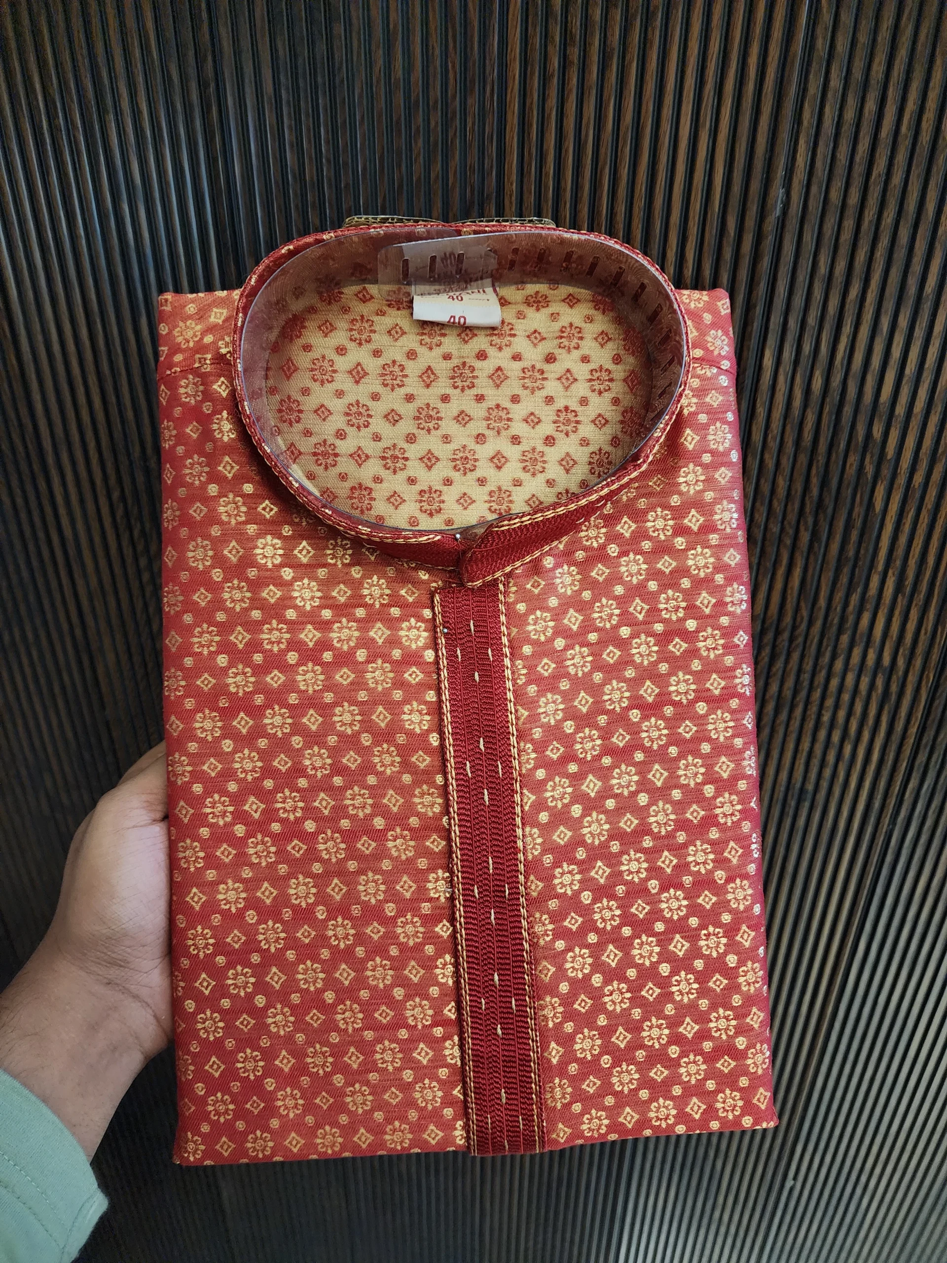 Royal Maroon Printed Kurta - Image 2