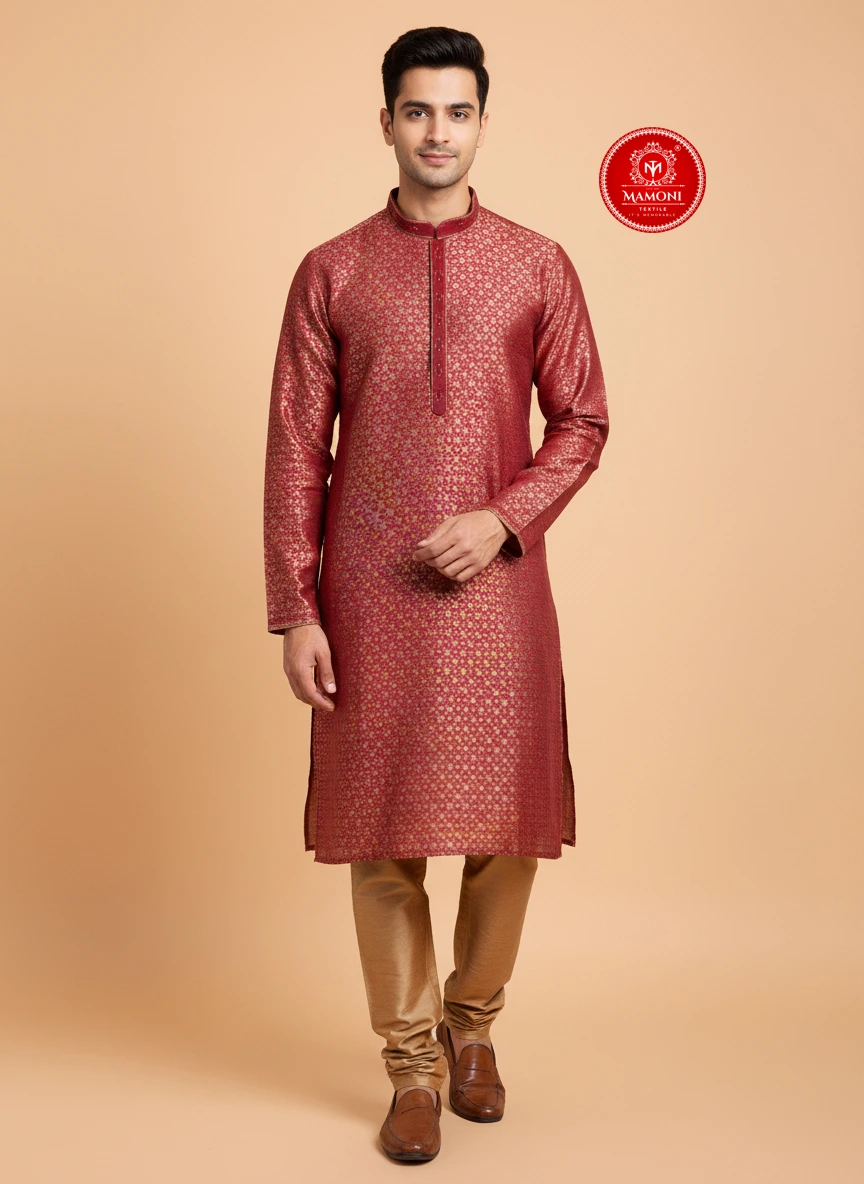 Royal Maroon Printed Kurta