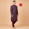Emerald Wine Angrakha Style Indo Western Set